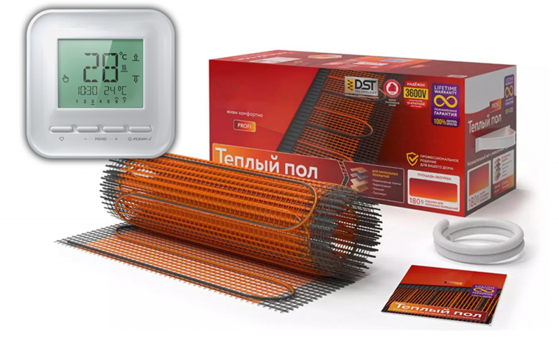 Теплый пол Теплолюкс ProfiMat 180-3,0 кв. м с терморегулятором TP 515